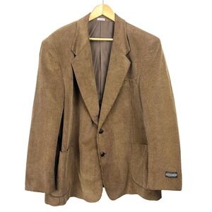 New Members Only Mens Brown Waffle Textured‎ Corduroy Blazer Jacket sz 48 Preppy